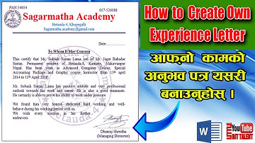 Create own experience letter in Ms-Word |
