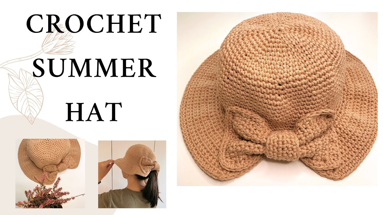 Crochet Hat Summer Straw, Crochet Pattern Sun Hat