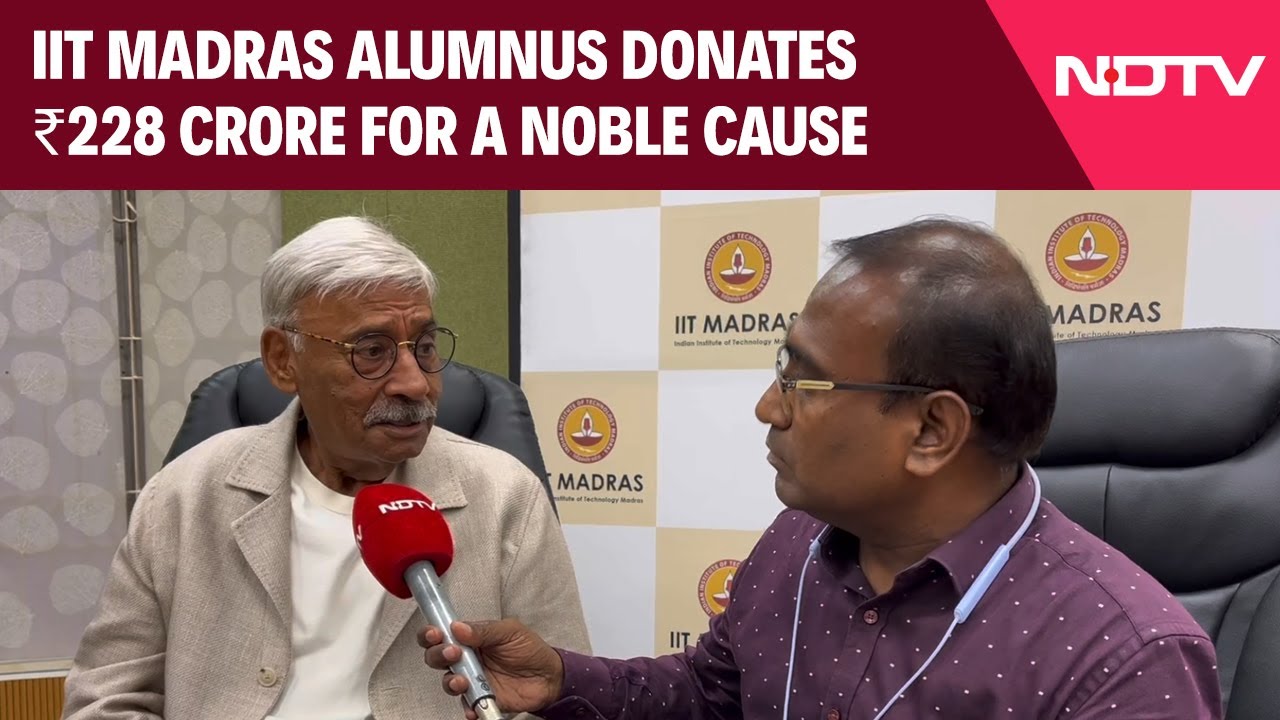IIT Madras Alumnus Donates ₹228 Crore for a Noble Cause - YouTube