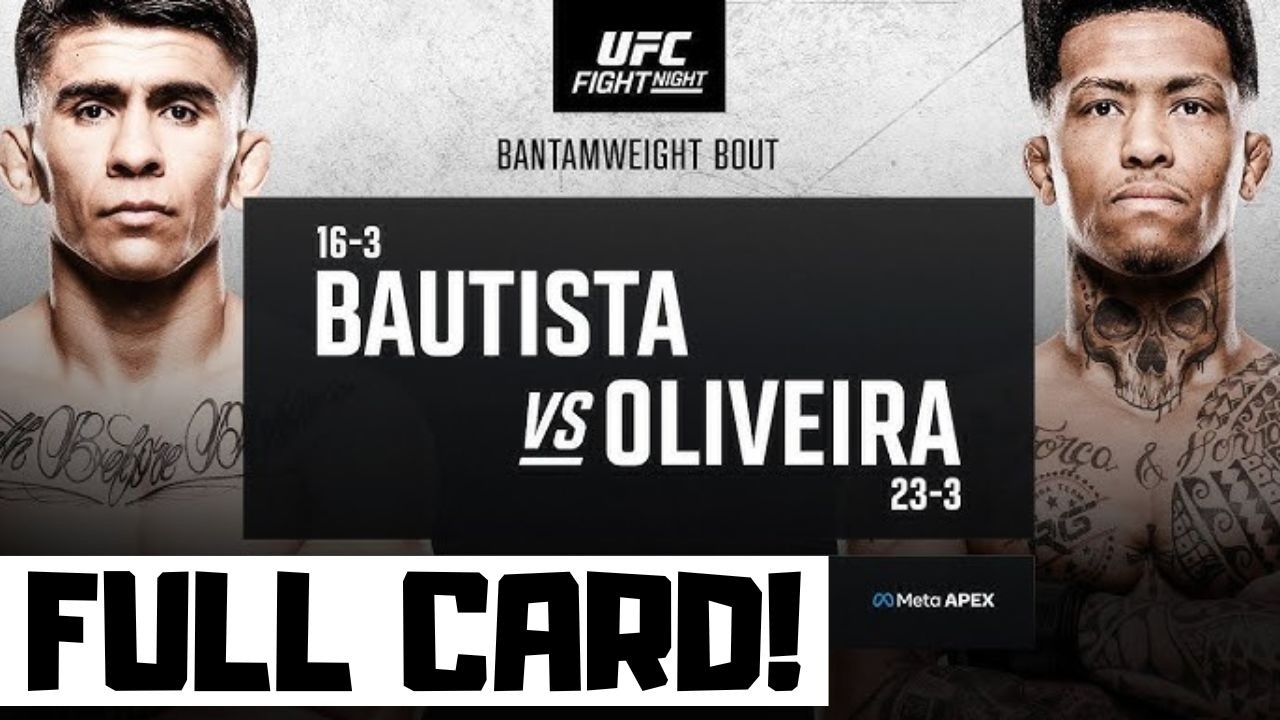 UFC Fight Night Bautista vs Oliveira Predictions & Full Card Breakdown - UFC Vegas 113 Betting Tips