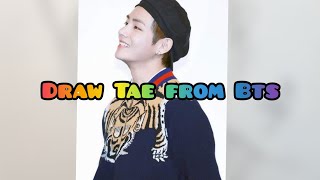 رسم كيم تايهونغ من فرقة البتس/ draw kim taehung from Bts