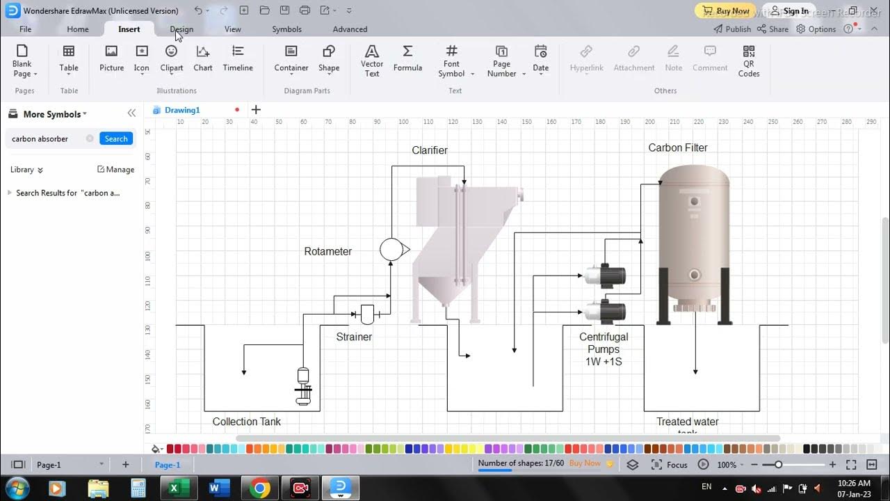 how-to-draw-process-flow-diagram-in-edrawmax-simple-waste-water