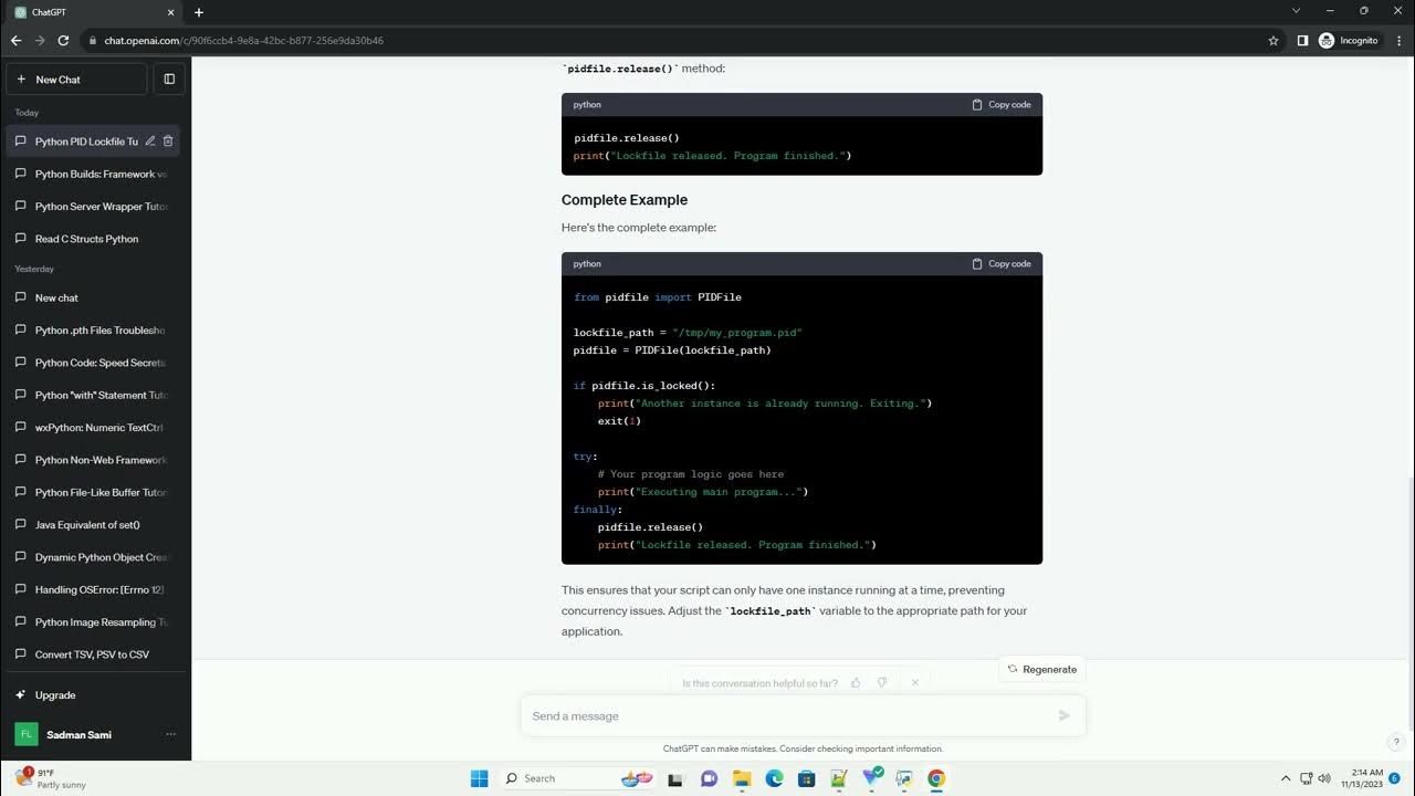 Python module for creating PID based lockfile YouTube