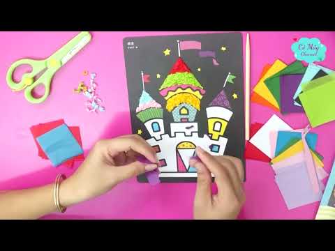 Video Tranh dán giấy màu hình lâu đài - Color paper stickers... - youtube
