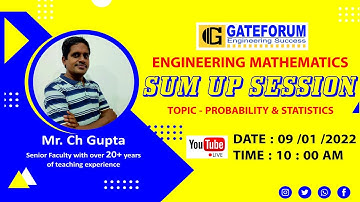 Probability & Statistics | Engineering Maths | Revision Session| GATE 2022 | Gupta Sir | Session 4