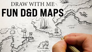 Draw with me - drawing a fun D&D map - Part 1 - Pencil drawing