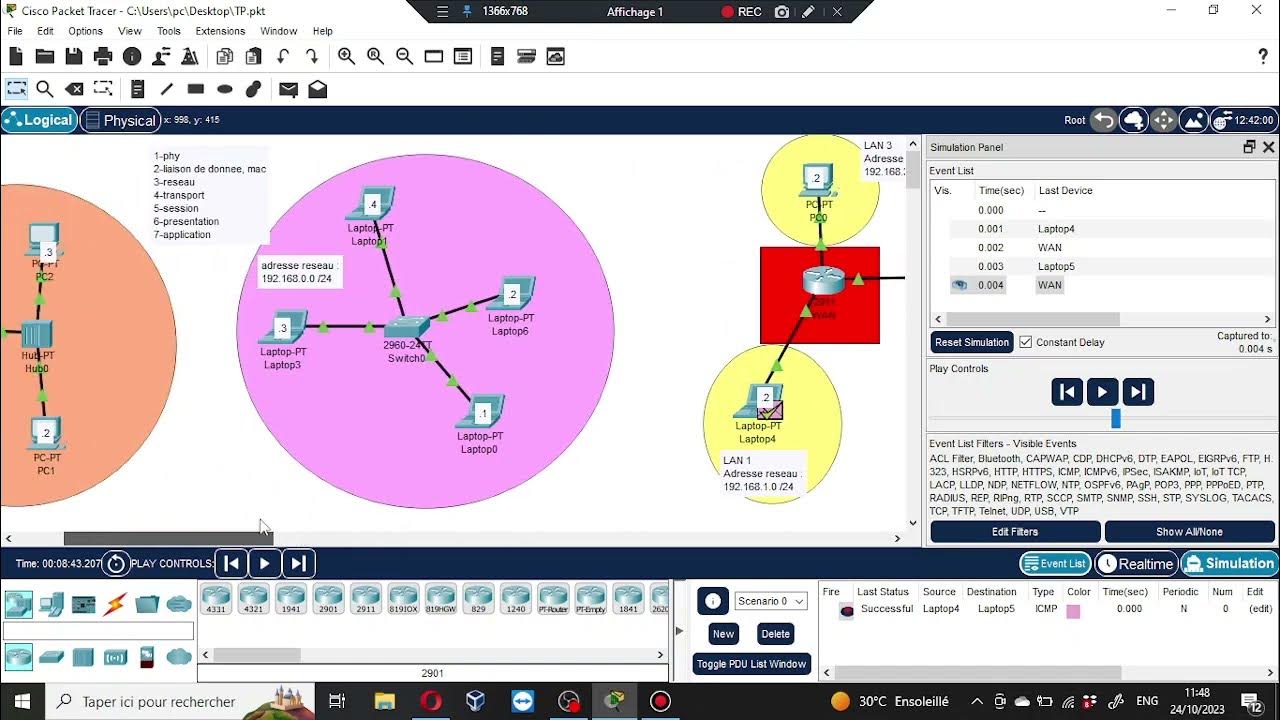 Différence entre Hub, Switch et Routeur sur packet tracer YouTube