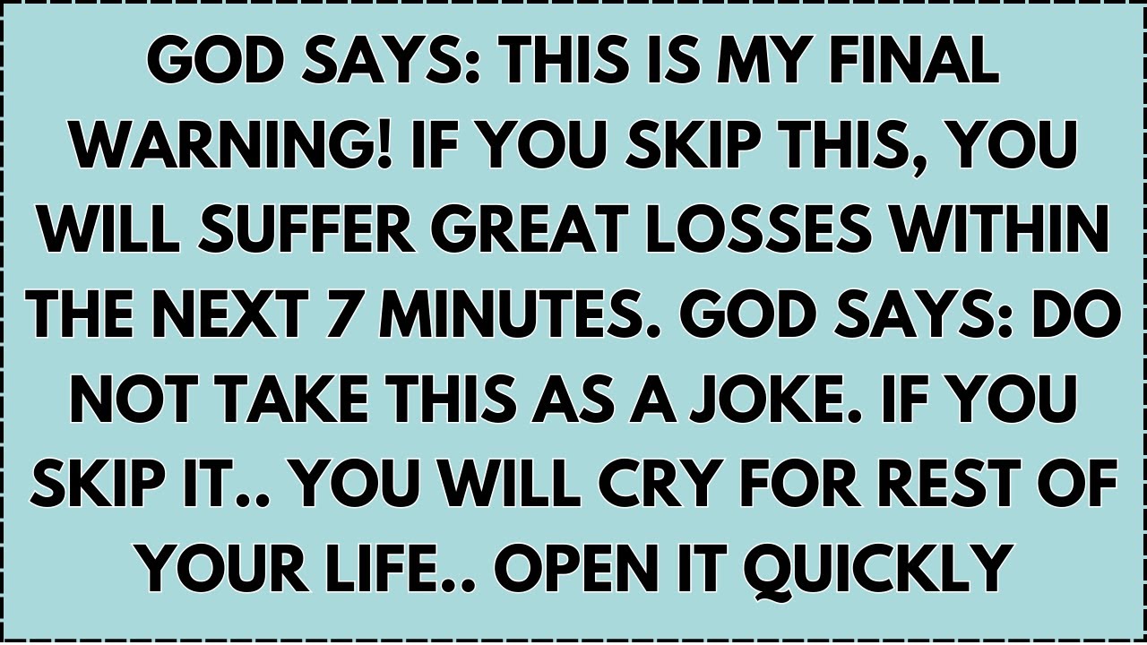 ♾️ God says: This is my final warning! if you skip this, you will suffer great losses within the...