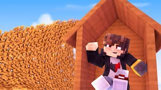 Minecraft: DESAFIO DA BASE 100% SEGURA CONTRA TSUNAMI DE PIPOCA ‹ JUAUM ›