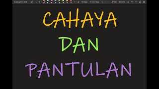 Dalam video ini, kita akan lihat secara umum keseluruhan bab cahaya
ini. terdiri daripada beberapa subtopik yang penting seperti:
pantulan, pembia...