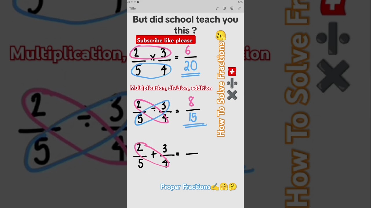 how To Solve Proper Fractions | Proper Fractions Ko Kesy Solve Krty Hain 🥰✍️ | Proper Fractions✖️➗🇨🇭