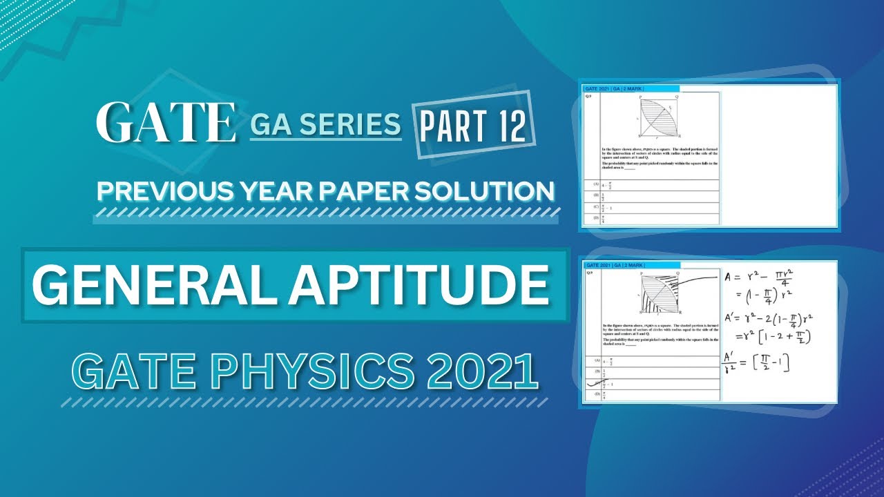 GATE PHYSICS 2021 Solved Paper | General Aptitude | Previous Year Paper ...