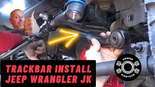 Jeep Wrangler JK Adjustable Trackbar Install #poweraddictscrew #jeepwranglerjk