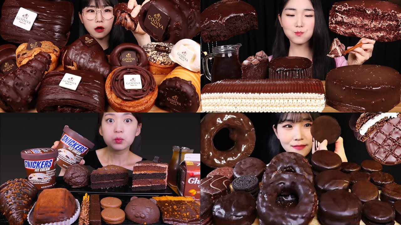 🍫 ASMR Dessert Mukbang 😍 | Chocolate Cake, Ice Cream & Brownie Eating ...