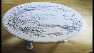 DIY Thrift store Decoupaged Furniture using your printer!