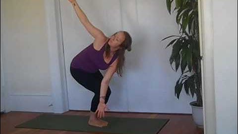 yogatailor.com : Standing chair twist : An intermediate yoga video