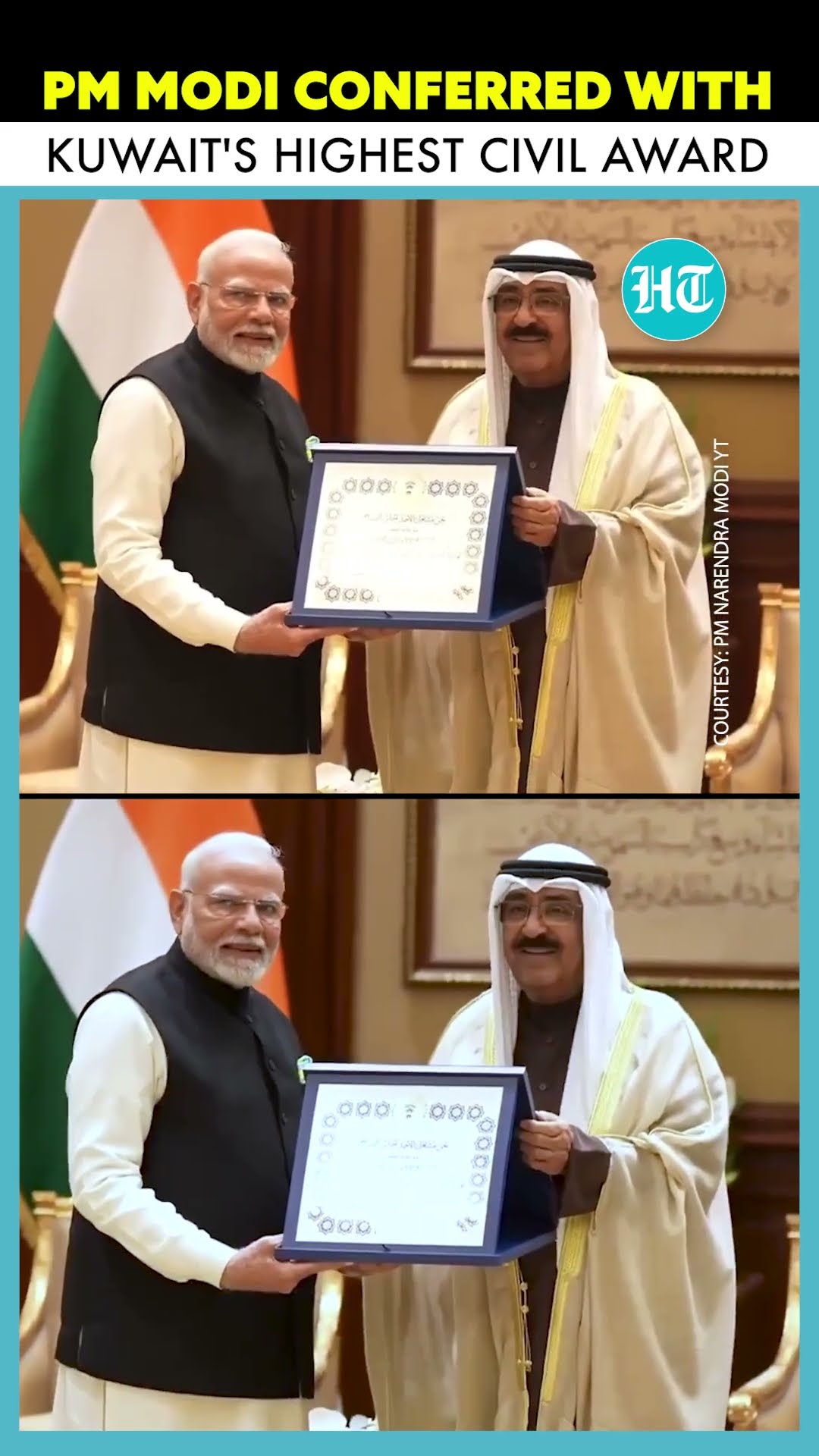 PM Modi Honored With Kuwait's Prestigious Order Of Mubarak Al-Kabeer #india #kuwait