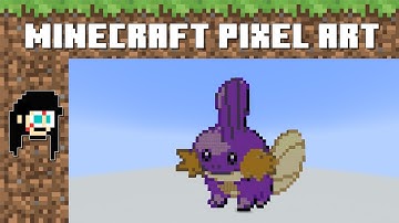 Minecraft Pixel Art- Shiny Mudkip (Pokémon Ruby/Sapphire/Emerald)