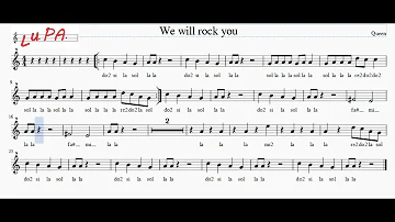 We Will Rock You (Queen) - Flauto dolce - Note - Spartito - Karaoke - Canto - Instrumental - Musica