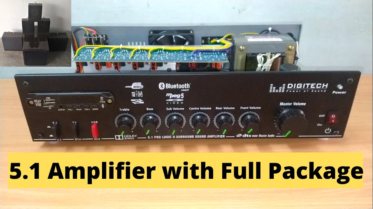 5.1 Amplifier Full Package Using Vasanth Prologic Board 6" Speakers