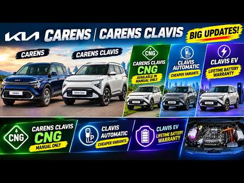 Kia Carens Clavis Gets CNG Option, Cheaper Automatic Variants & Electric Gets Lifetime Warranty ⚡️