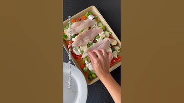 Fisch mit leckerer Creme auf Gemüsebett mit Käse überbacken - so mega #rezept #fisch #pangasiusfish