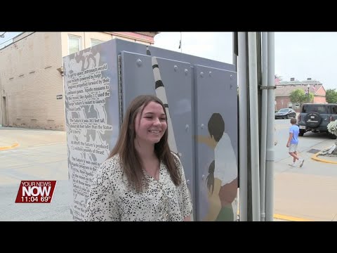 Wapakoneta High School Graduate Andie Goodes Unveils her Utility Box Artwork in Downtown Wapakoneta