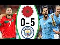 مباراة تاريخية منتخب المغرب يهزم مانشستر سيتي 5 0 هالاند ودي بروين ضد المغرب 