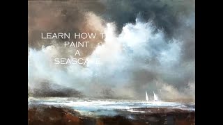 ART PAINTING  A  SEASCAPE   LEARN HOW TO PAINT IN ACRYLIC IMPRESSIONIST STYLE SEASCAPE  / tips