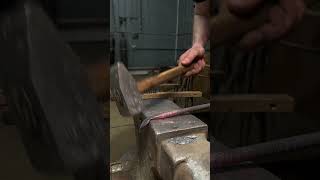 Blacksmith forging leaf from rebar. Heat 4. #blacksmith