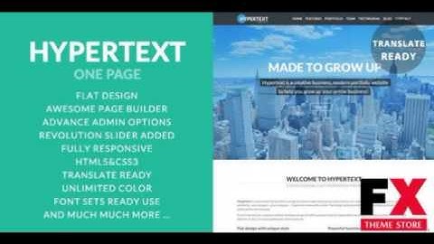 Preview Hypertext - One Page Flat WordPress Theme