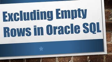 Excluding Empty Rows in Oracle SQL