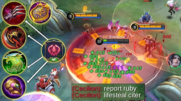 Digank Gak Mati2 Lifesteal Ruby Mangkin Deres Musuh Langsung Frustasi - Build Ruby Top 1 Global