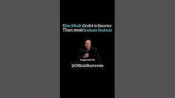 Elon Musk: Grok 4 is Smarter than most Graduate Students 🧠 🤯#elonmusk #smart#shorts #ai #aivideo #yt