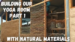 Natural building course Portugal. Cordwood, wattle n daub, Strawbale, clay and lime.