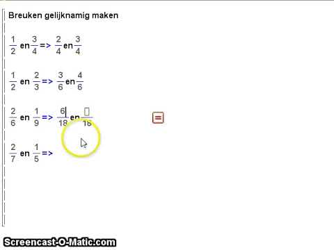 breuken gelijknamig maken - youtube