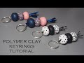 Polymer Clay Keyring Tutorial / How to make Polymer Clay Beads/ Turn Polymer Clay Cane into a Bead