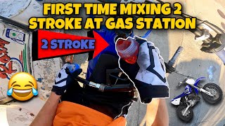 First Time Mixing A 2 Stroke At A Gas Station  Funny  