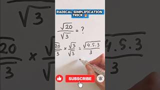Radical Simplification Trick 🔥 | Easy Radical Math Trick for Beginners 📚 #trending #youtubeshorts