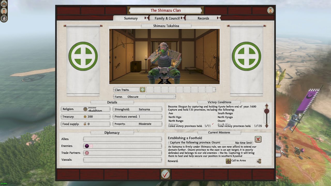 Shimazu campaign (Very Hard) 01 - Shogun 2 Expanded Japan - Out of the Gates!