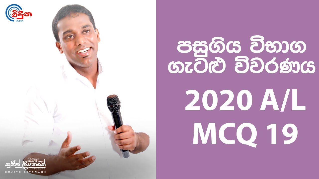 G.C.E. A/L Physics 2020 (Question 19) | භෞතික විද්‍යාව පසුගිය විභාග ගැටළු විවරණය