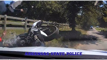 High Speed Pursuit w/ Honda CBR600 reaches 140mph - TVI ejects driver sending him airborne #chase
