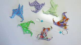 【折り紙】簡単ガーランド！恐竜の吊り飾り【Easy origami】
