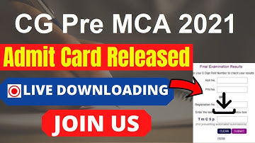 CG Pre MCA 2021 Admit Card (Released) - Download CG Pre MCA 2021 Admit Card Here
