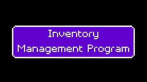 Inventory Management System | Joshua Rebeiro, Class 12