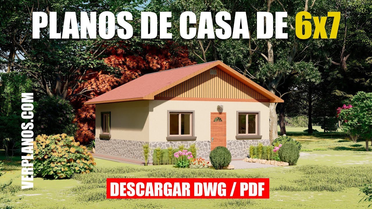 ✓ Planos de casa ¡GRATIS! #2 Dormitorios #1 Piso (DWG / PDF) - YouTube