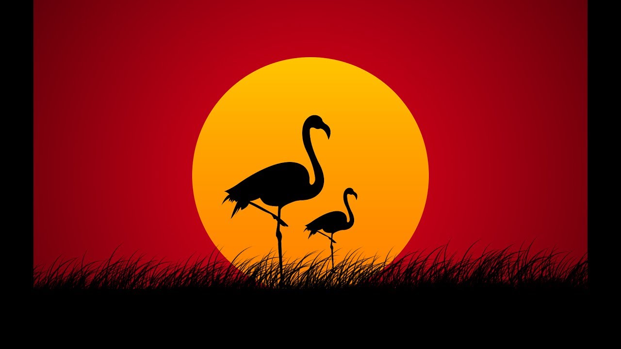 Sunset Landscape Illustration - Illustrator / Photoshop - YouTube