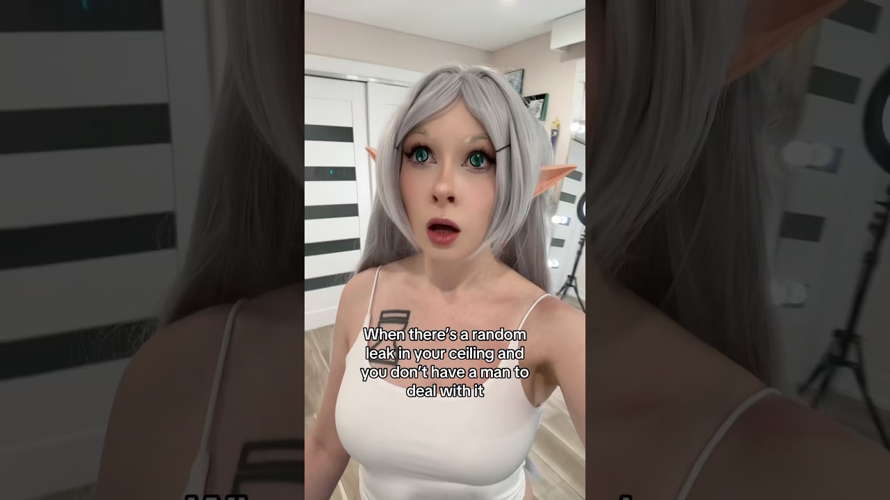 Cosplaying Frieren while my ceiling is raining 💦