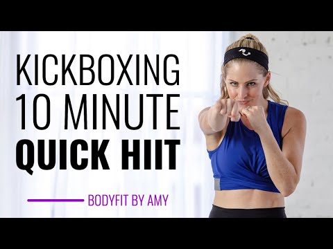 10 Minute Kickboxing Quick HIIT Workout:  No equipment home cardiokickboxing