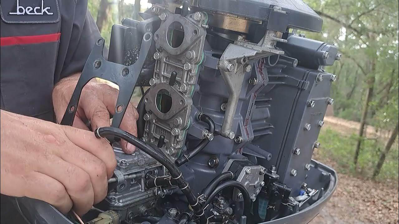 how to clean a 50 hp Yamaha Outboard carburetors YouTube